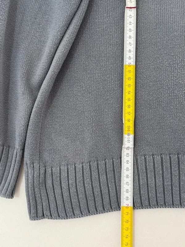 Pull col camionneur demi zip Aigle gris bleuté 100 % coton taille M - DN260918 - Photo 9/9