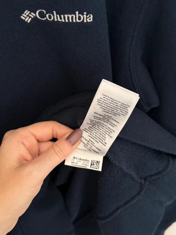 Sweat col rond Columbia bleu marine logo brodé doublure polaire taille M - FP260982 - Photo 6/9