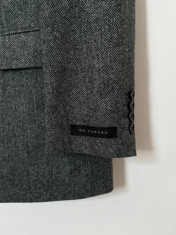 Blazer De Fursac gris anthracite chevrons laine taille 50/L - BR2609123 - Photo 4/11