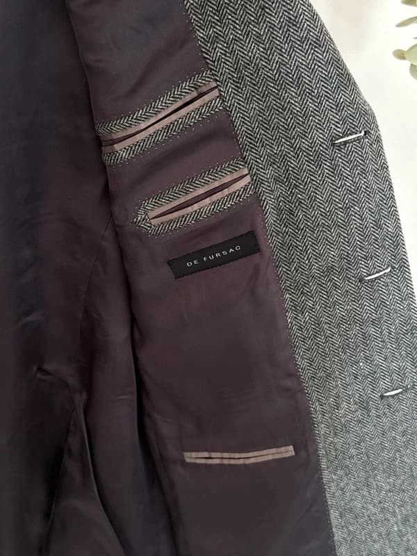 Blazer De Fursac gris anthracite chevrons laine taille 50/L - BR2609123 - Photo 6/11