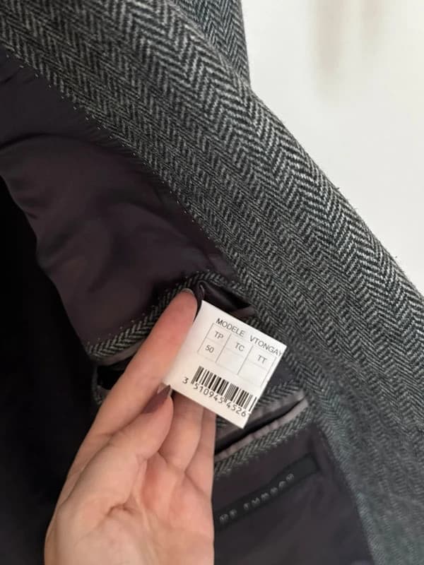 Blazer De Fursac gris anthracite chevrons laine taille 50/L - BR2609123 - Photo 8/11