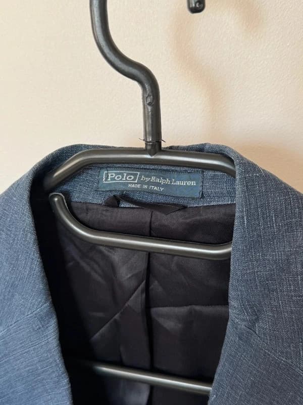 Blazer Polo Ralph Lauren bleu chiné 100 % lin Made in Italy taille 40R-M/L - FP260963 - Photo 3/11