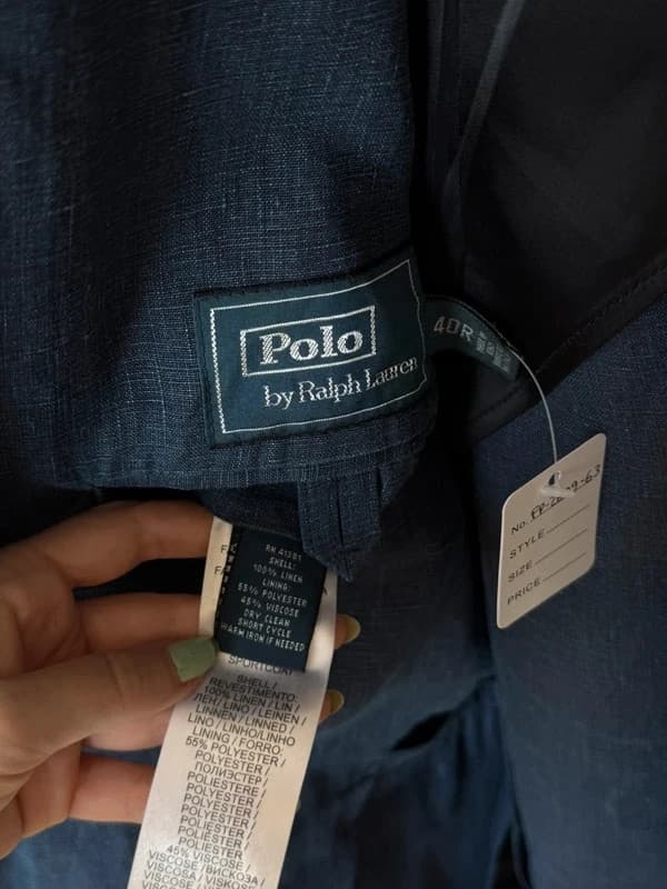 Blazer Polo Ralph Lauren bleu chiné 100 % lin Made in Italy taille 40R-M/L - FP260963 - Photo 4/11