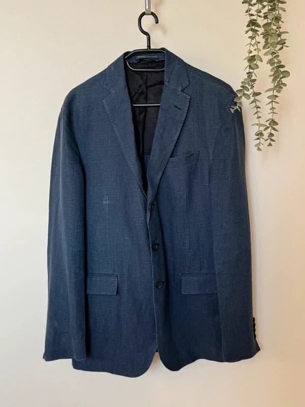 Blazer Polo Ralph Lauren bleu chiné 100 % lin Made in Italy taille 40R-M/L - FP260963 - Photo 2/11