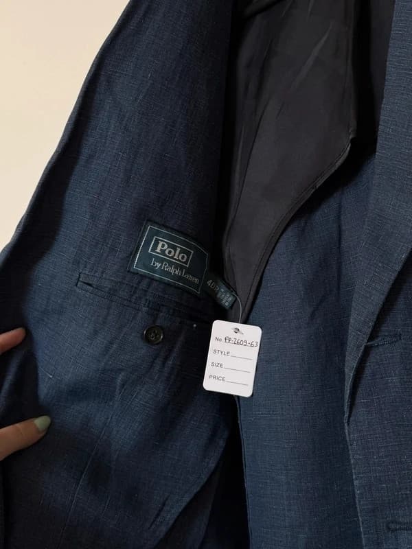 Blazer Polo Ralph Lauren bleu chiné 100 % lin Made in Italy taille 40R-M/L - FP260963 - Photo 6/11