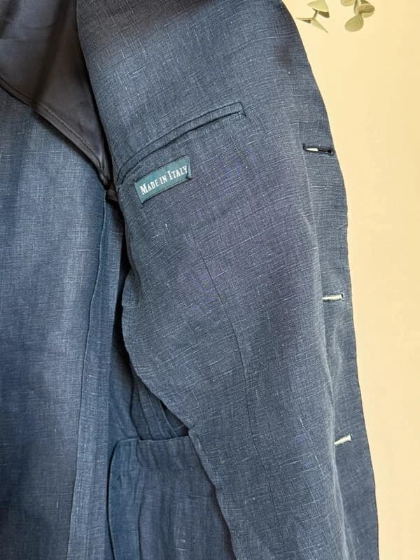 Blazer Polo Ralph Lauren bleu chiné 100 % lin Made in Italy taille 40R-M/L - FP260963 - Photo 8/11