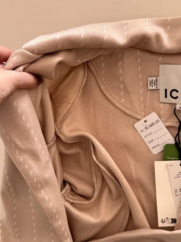 Blazer ICHI Ihruti beige pink striped with cream stripes size S - V62609155 – fotka 5/10