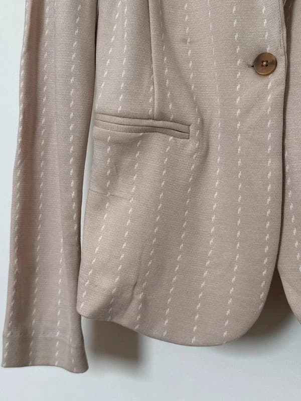 Blazer ICHI Ihruti beige pink striped with cream stripes size S - V62609155 – fotka 8/10