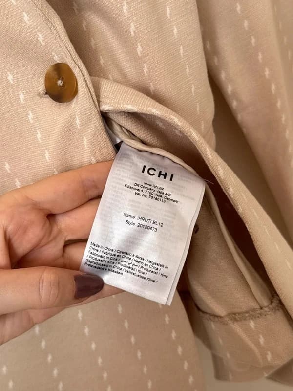 Blazer ICHI Ihruti beige pink striped with cream stripes size S - V62609155 – fotka 6/10