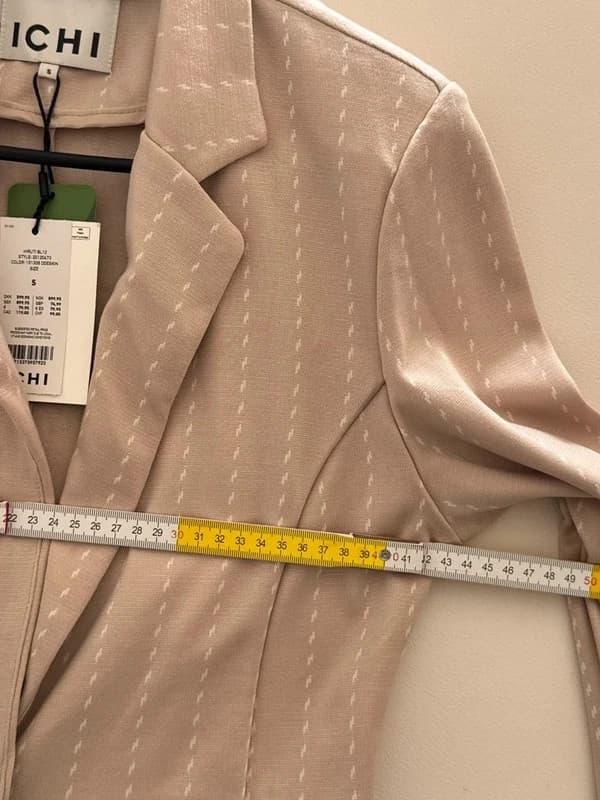 Blazer ICHI Ihruti beige pink striped with cream stripes size S - V62609155 – fotka 9/10