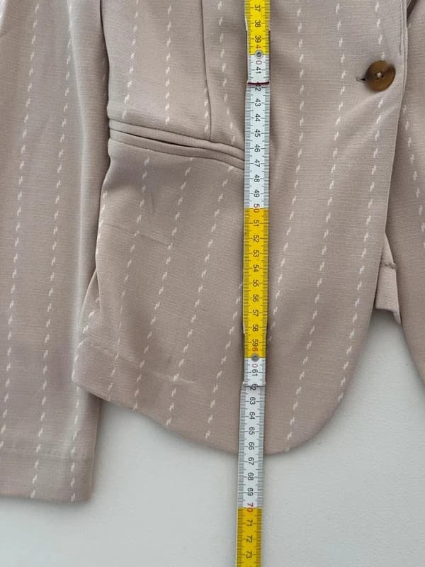 Blazer ICHI Ihruti beige pink striped with cream stripes size S - V62609155 – fotka 10/10