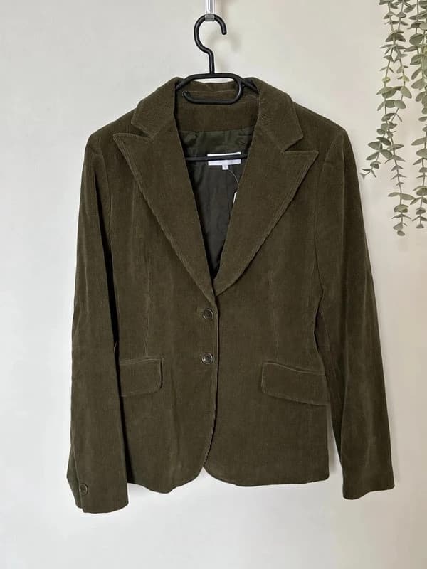 Ensemble tailleur Gérard Darel velours côtelé kaki olive taille haute 38 - DN260917 - Photo 2/16