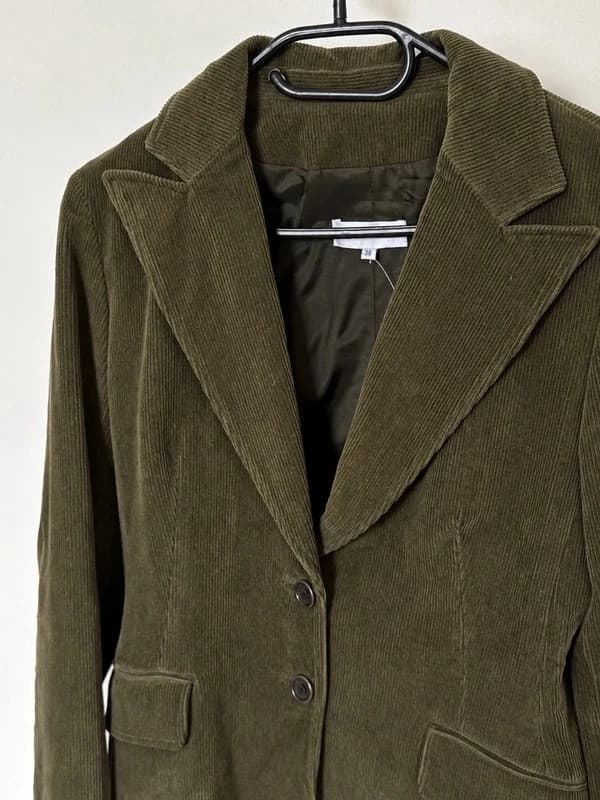 Ensemble tailleur Gérard Darel velours côtelé kaki olive taille haute 38 - DN260917 - Photo 3/16