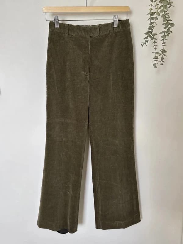 Ensemble tailleur Gérard Darel velours côtelé kaki olive taille haute 38 - DN260917 - Photo 8/16