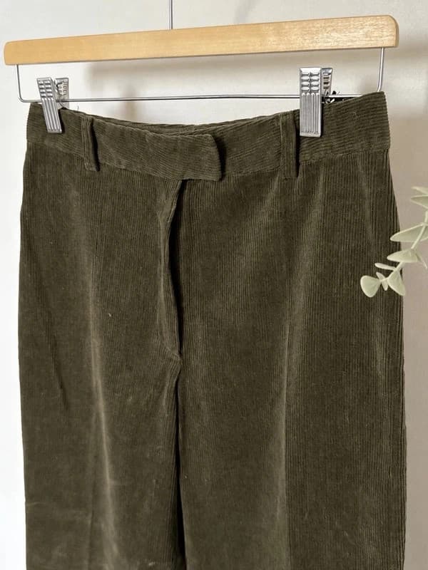Ensemble tailleur Gérard Darel velours côtelé kaki olive taille haute 38 - DN260917 - Photo 9/16