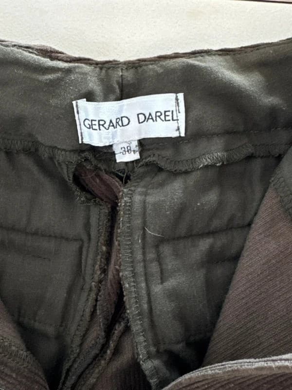 Ensemble tailleur Gérard Darel velours côtelé kaki olive taille haute 38 - DN260917 - Photo 12/16