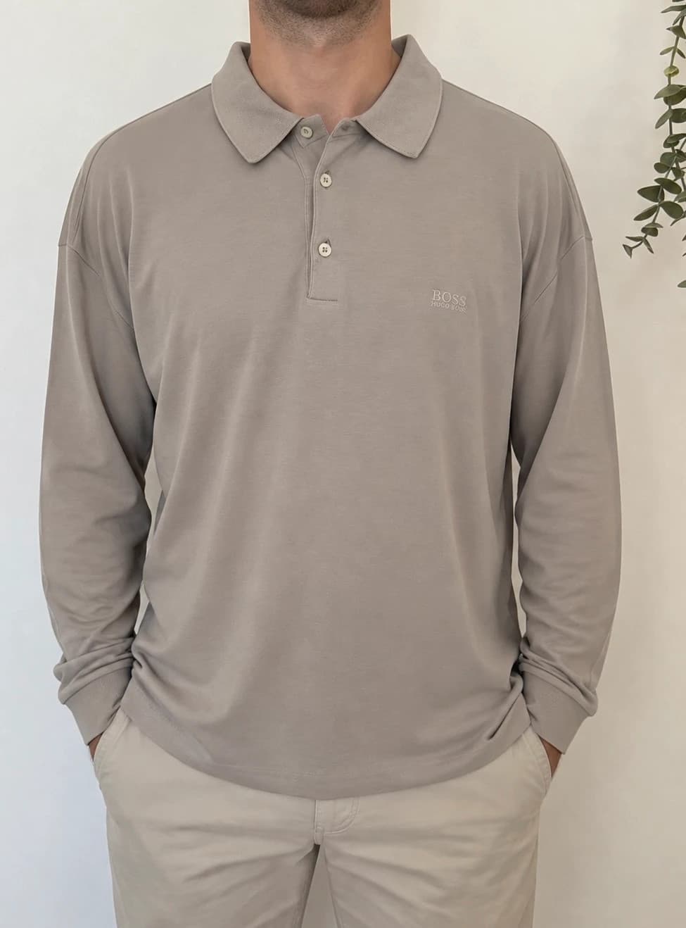 Polo manches longues BOSS beige taupe coton Pima taille XXL - SC2609148 - Photo 1/10