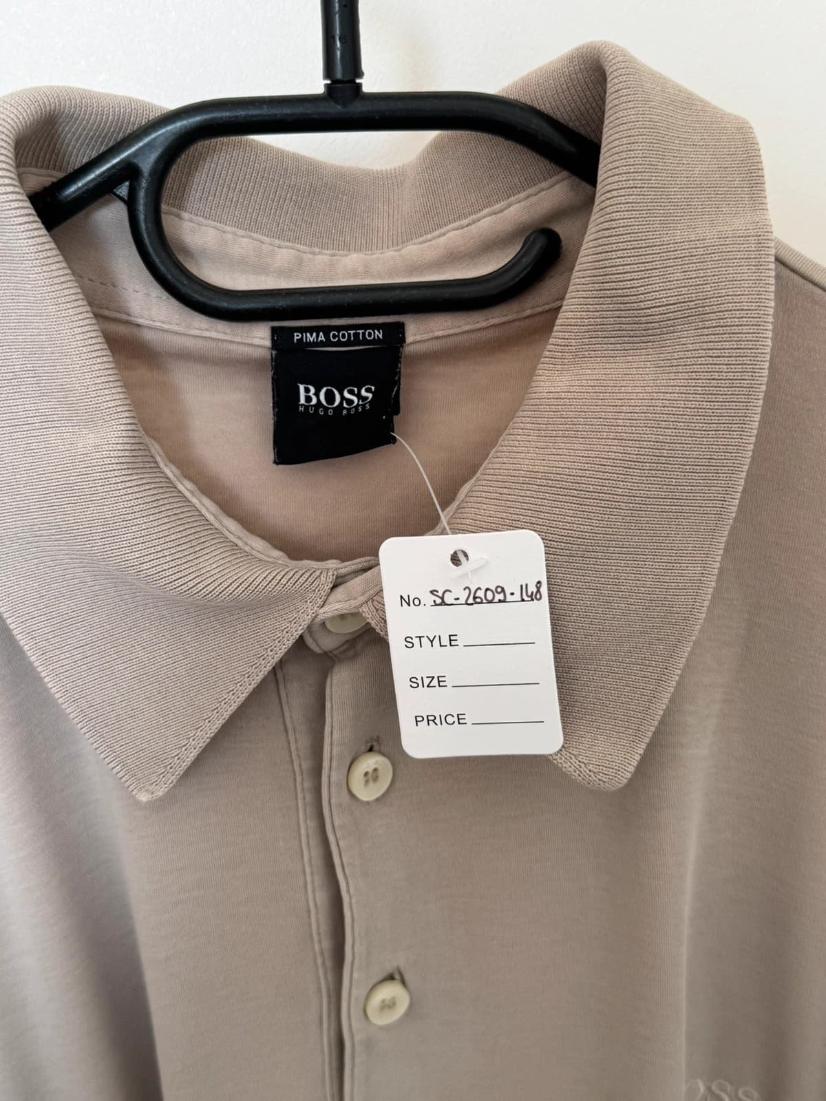 Polo manches longues BOSS beige taupe coton Pima taille XXL - SC2609148 - Photo 3/10