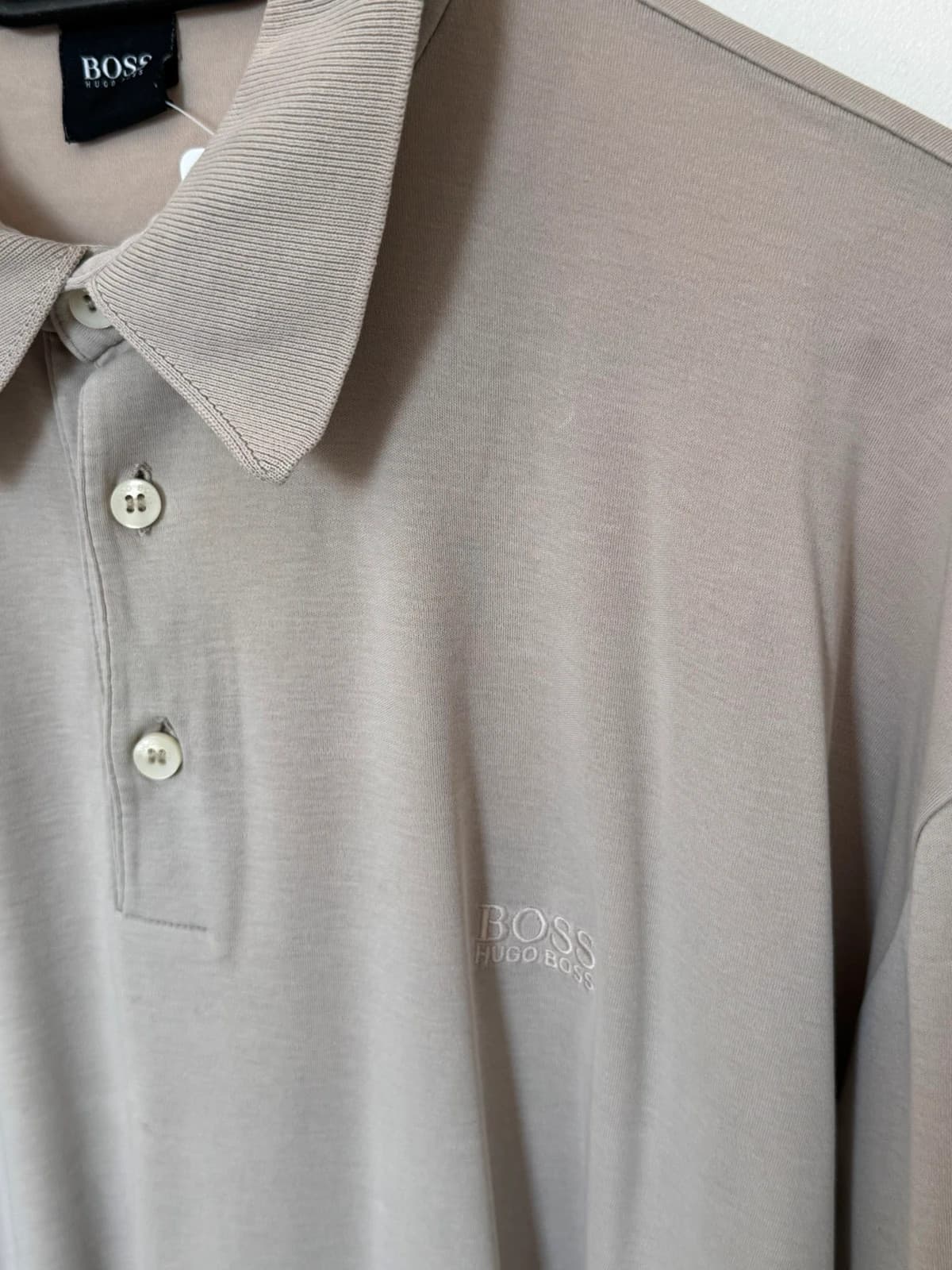 Polo manches longues BOSS beige taupe coton Pima taille XXL - SC2609148 - Photo 4/10