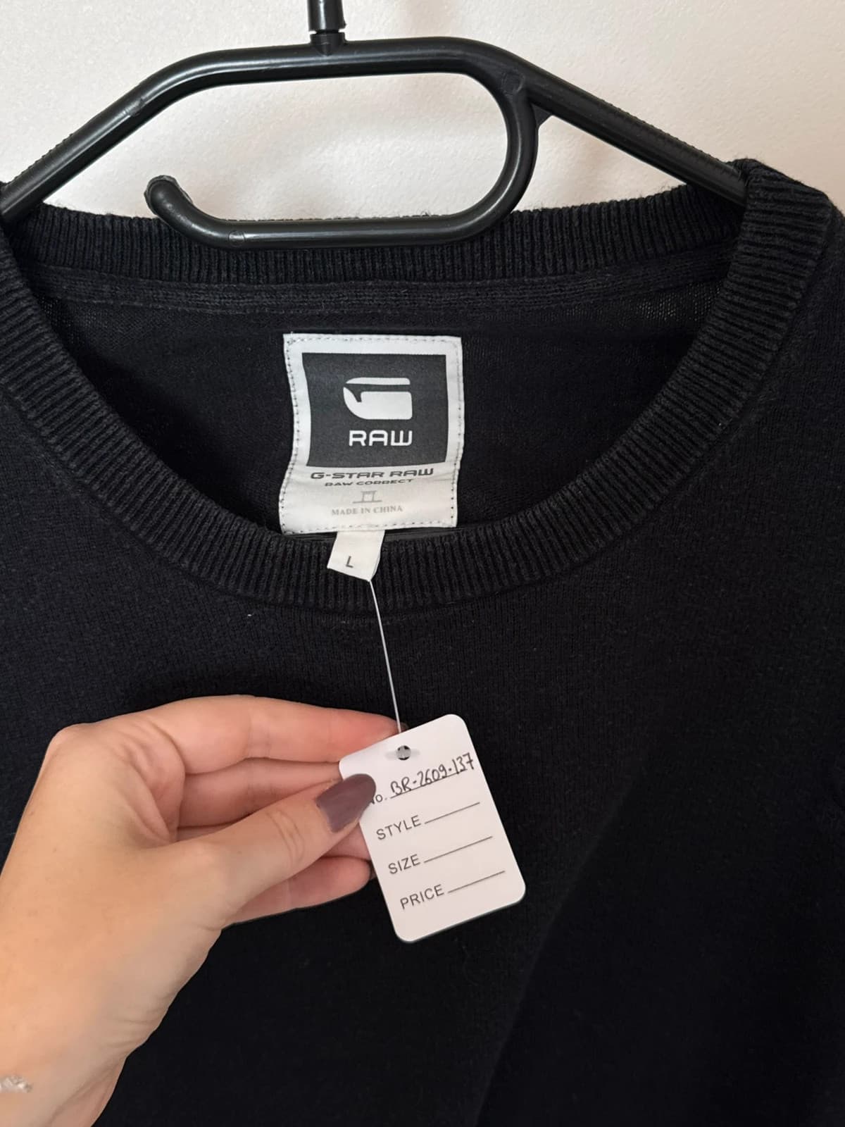 Pull col rond G-Star Raw Minebark noir coton cachemire taille L - BR2609137 - Photo 3/9