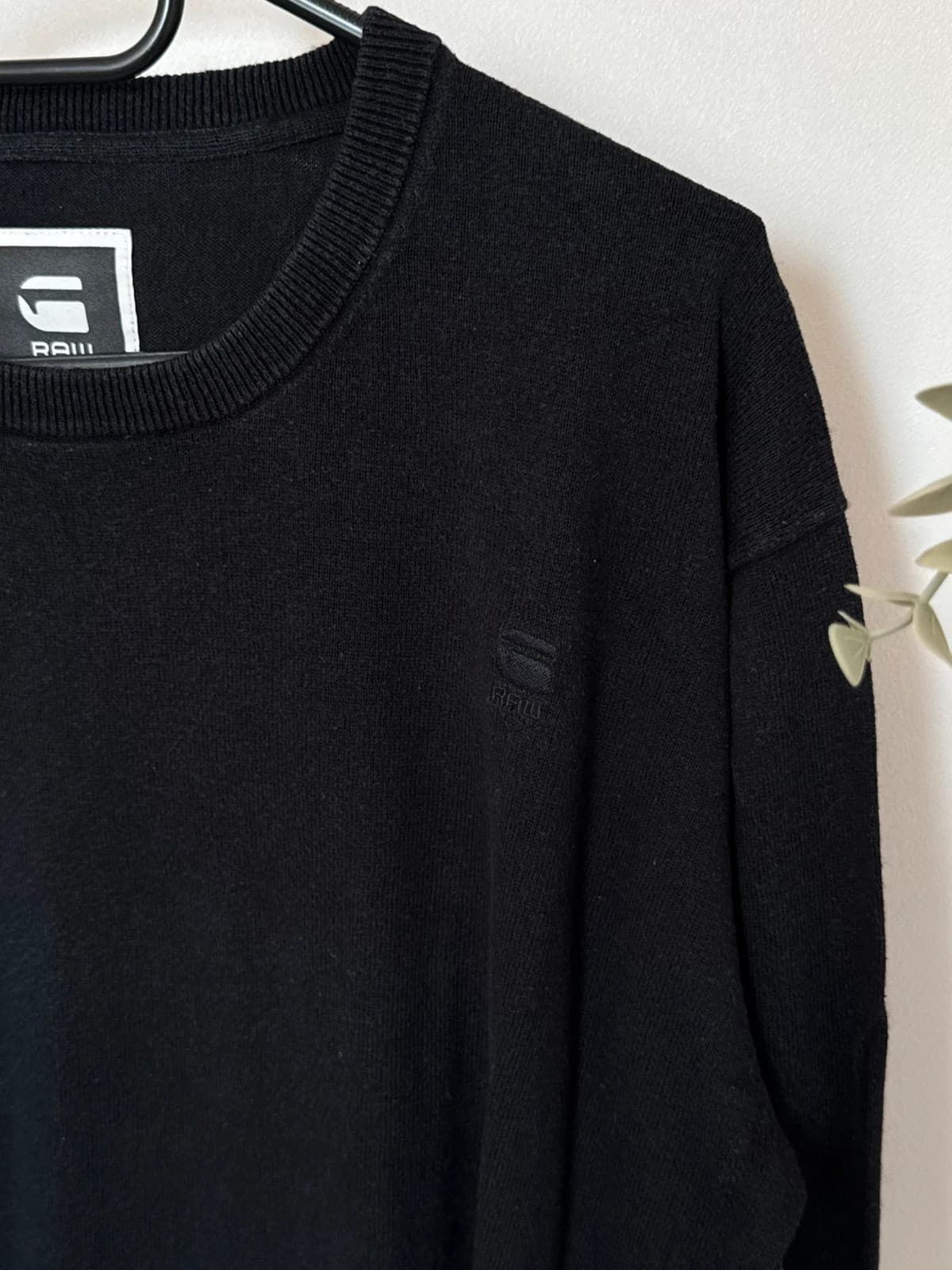 Pull col rond G-Star Raw Minebark noir coton cachemire taille L - BR2609137 - Photo 4/9