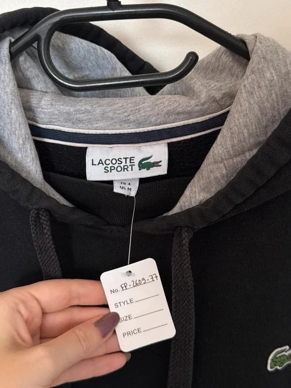Sweat à capuche Lacoste Sport noir poches zippées taille 4/M - FP260977 - Photo 3/11