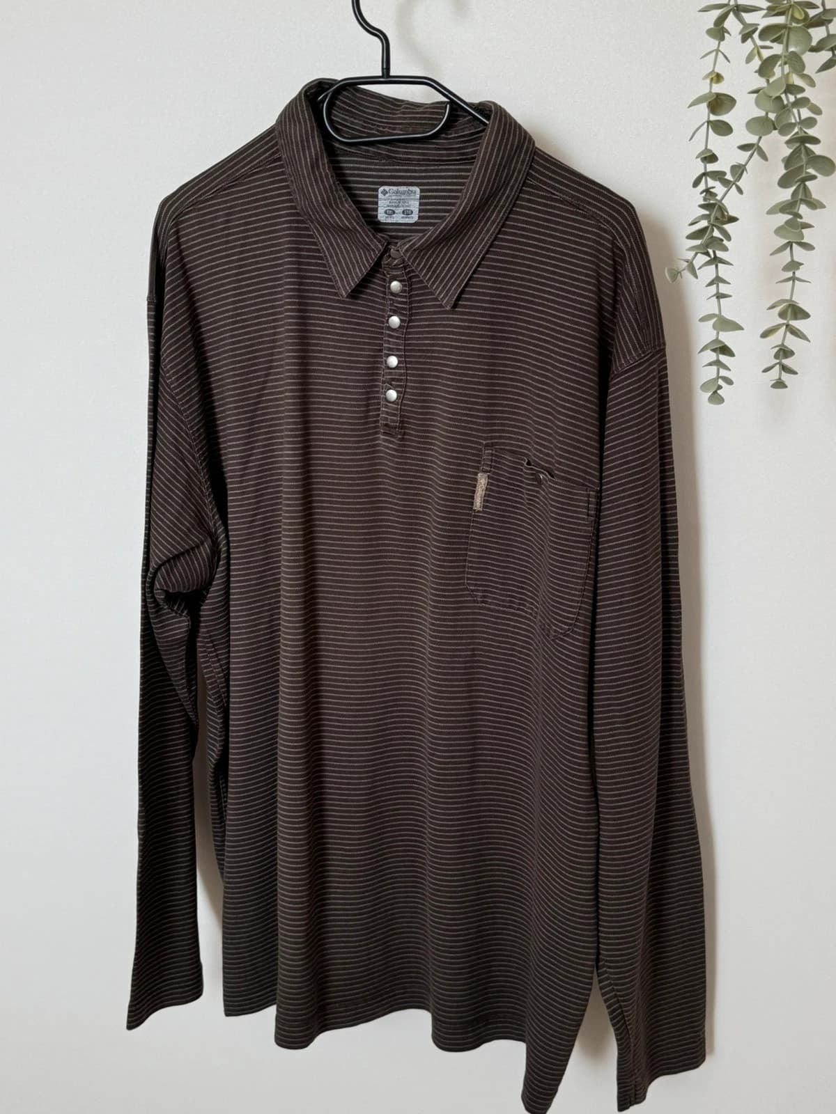 Polo manches longues Columbia marron rayé taille XXL - FP2607154 - Photo 2/8