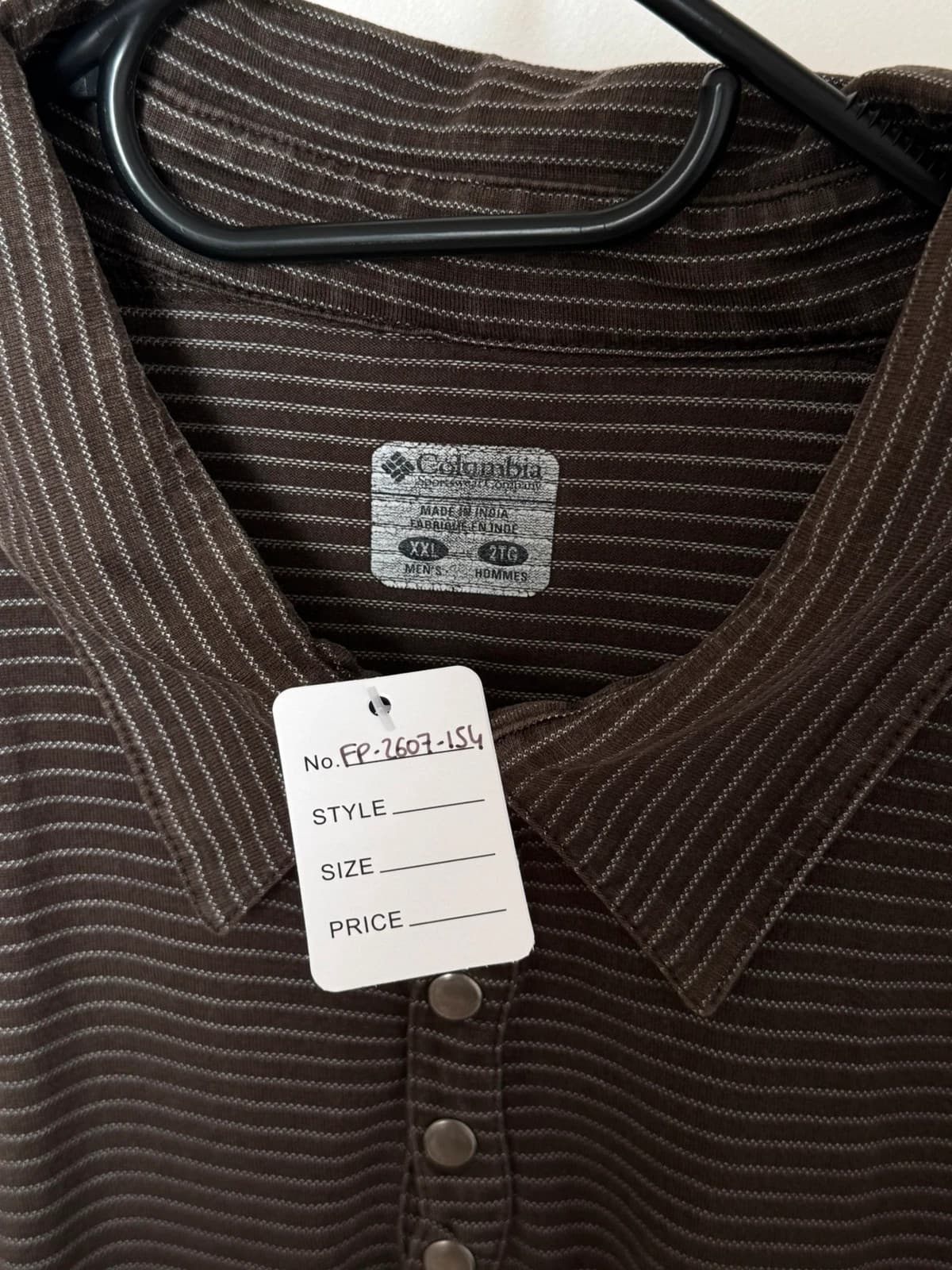 Polo manches longues Columbia marron rayé taille XXL - FP2607154 - Photo 3/8