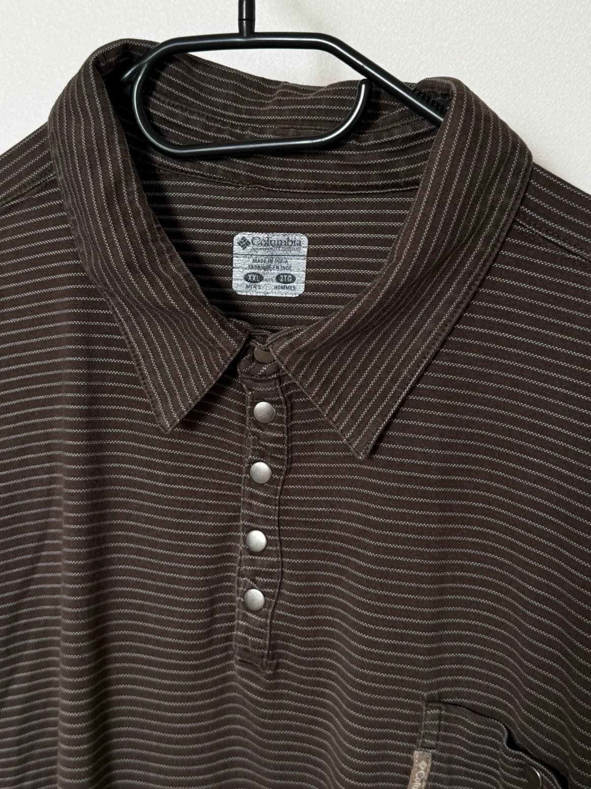 Polo manches longues Columbia marron rayé taille XXL - FP2607154 - Photo 5/8