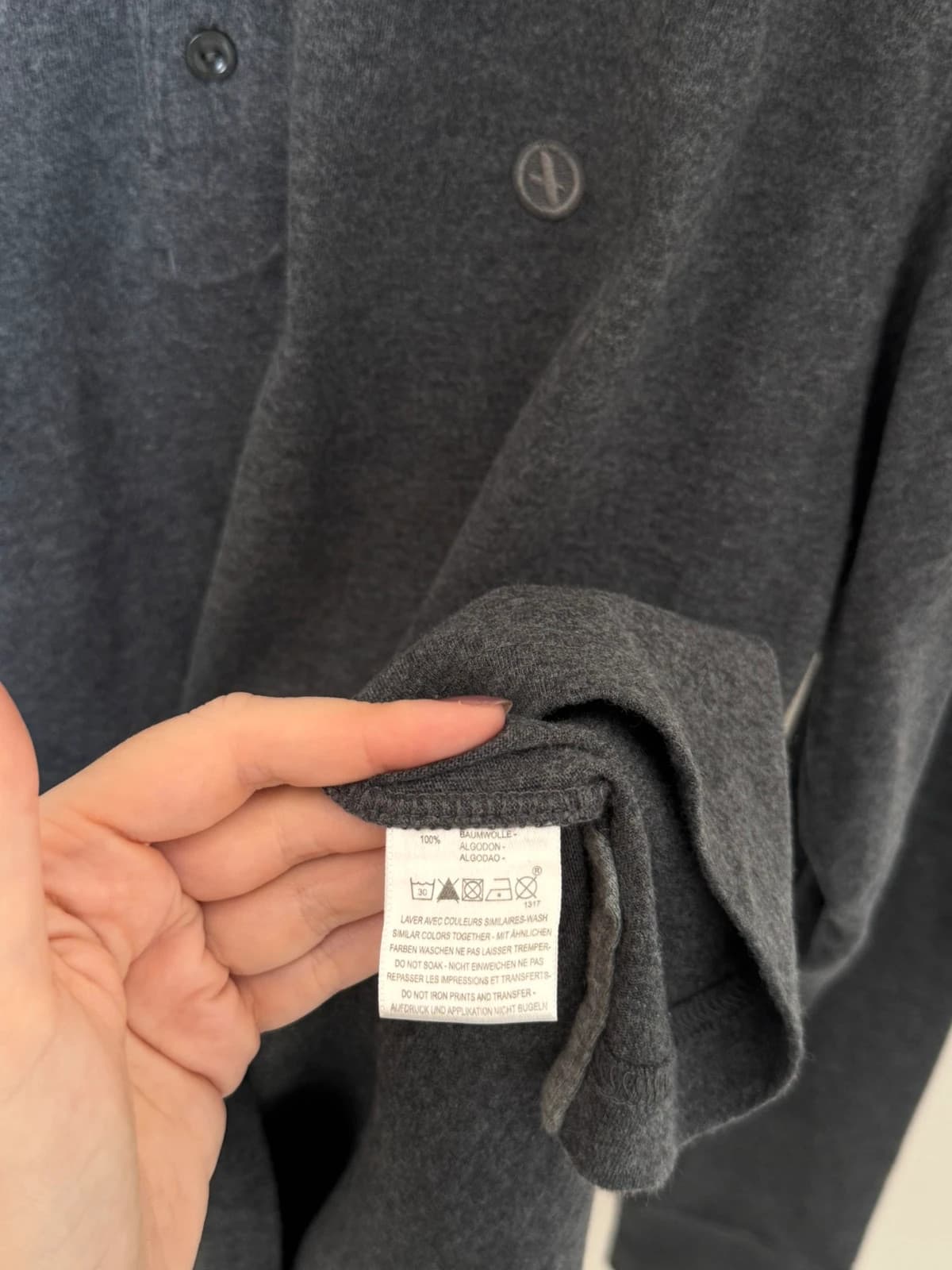Polo manches longues Aigle gris anthracite chiné taille L - BR2609135 - Photo 6/8