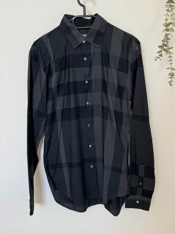 Chemise Burberry à carreaux noirs anthracite taille M - BR2609128 - Photo 2/13