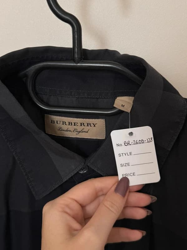 Chemise Burberry à carreaux noirs anthracite taille M - BR2609128 - Photo 3/13