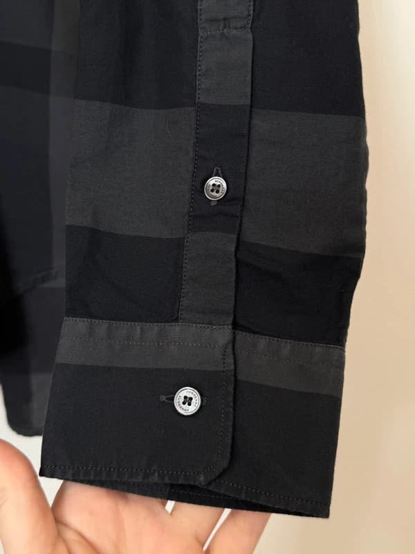 Chemise Burberry à carreaux noirs anthracite taille M - BR2609128 - Photo 5/13