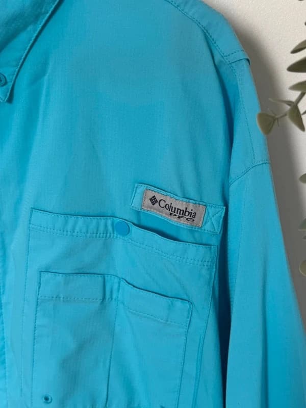 Chemise de pêche Columbia PFG Omni Shade bleu turquoise taille XL - FP260994 - Photo 4/12