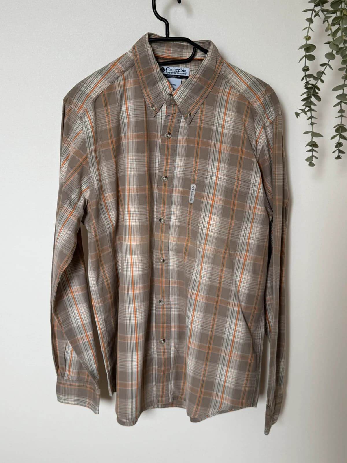 Chemise Columbia marron à carreaux orange 100 % coton taille M - FP2607167 - Photo 2/8