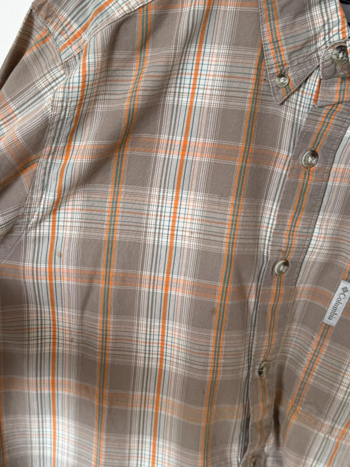 Chemise Columbia marron à carreaux orange 100 % coton taille M - FP2607167 - Photo 6/8