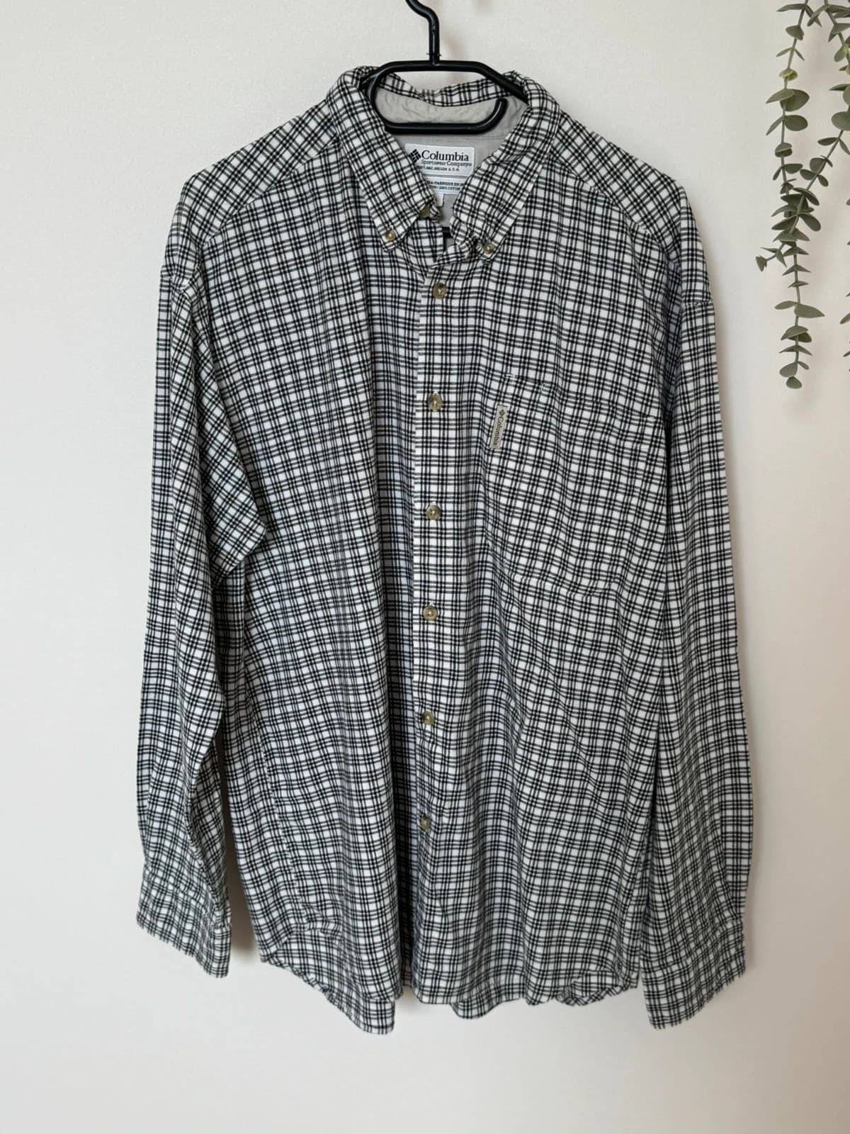 Chemise à carreaux Columbia noir et blanc 100 % coton coupe ample taille L - FP260732 - Photo 2/8
