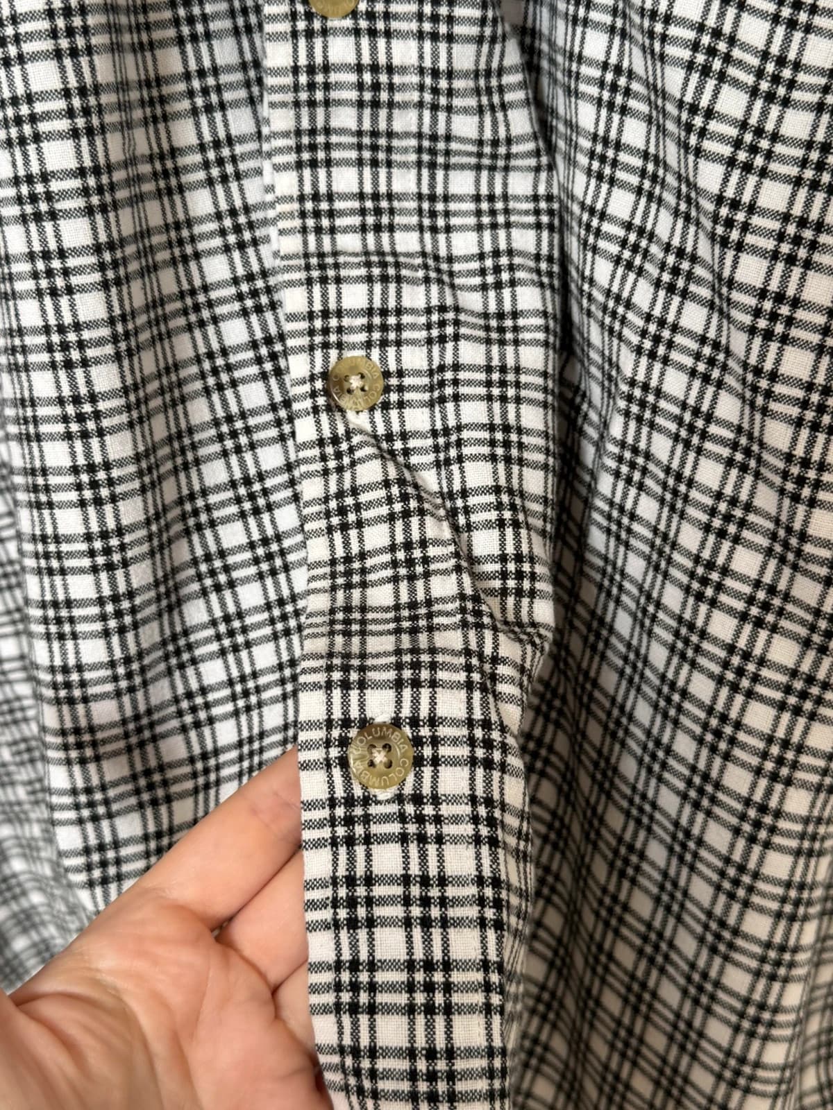 Chemise à carreaux Columbia noir et blanc 100 % coton coupe ample taille L - FP260732 - Photo 6/8