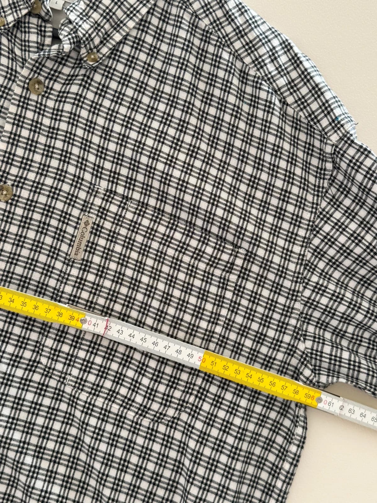 Chemise à carreaux Columbia noir et blanc 100 % coton coupe ample taille L - FP260732 - Photo 7/8