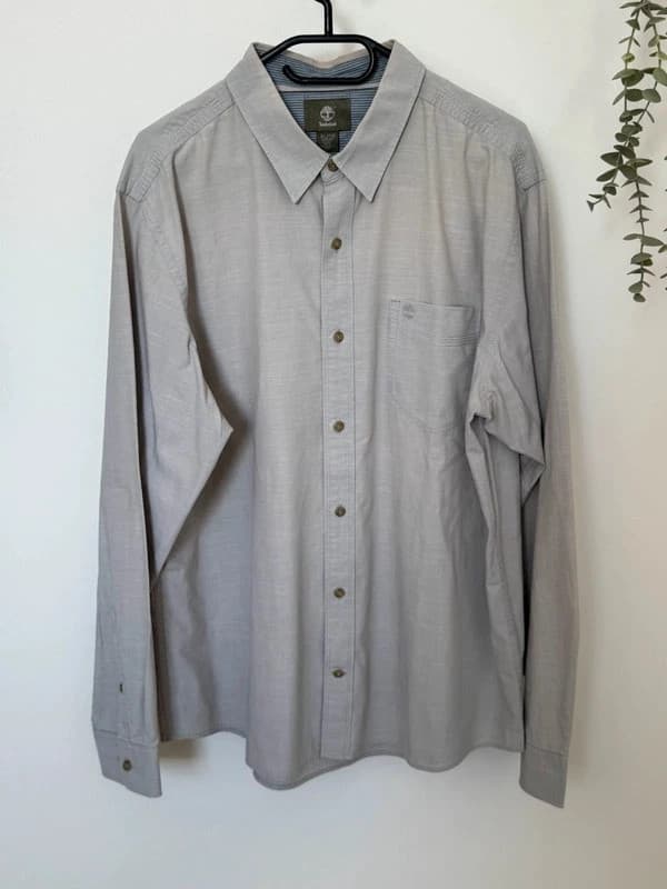 Chemise slim fit Timberland gris taupe manches longues taille XL - BR2609132 - Photo 2/7