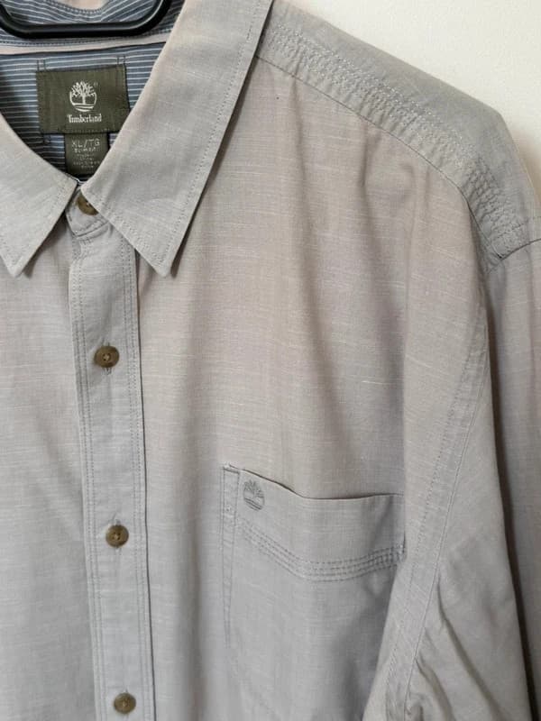 Chemise slim fit Timberland gris taupe manches longues taille XL - BR2609132 - Photo 4/7