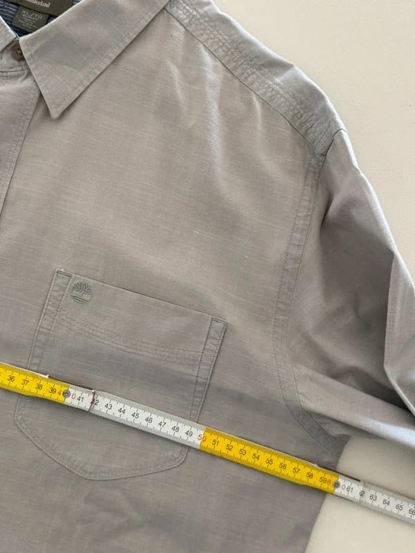 Chemise slim fit Timberland gris taupe manches longues taille XL - BR2609132 - Photo 6/7