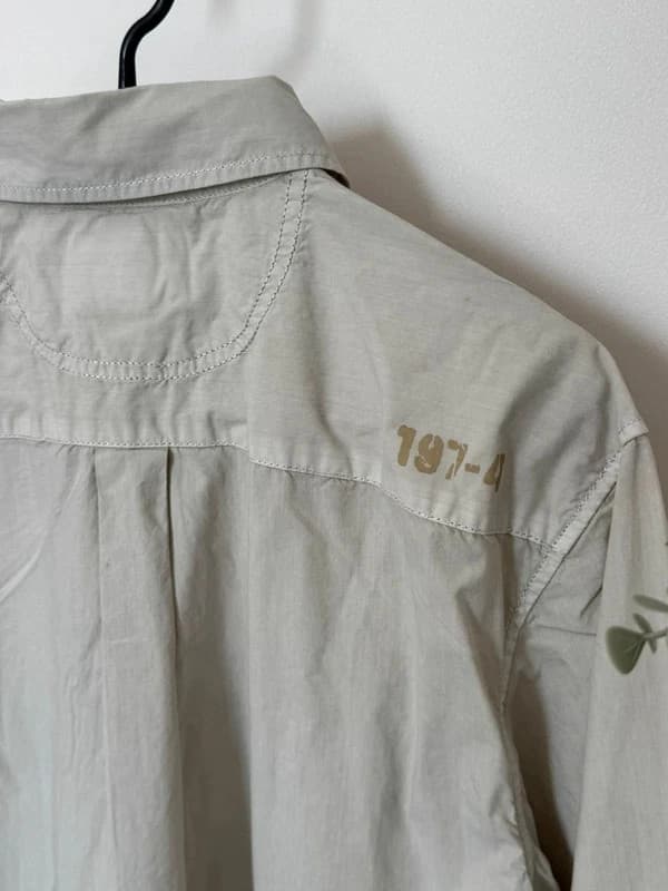 Chemise Converse One Star beige sable style militaire workwear taille M - BR2609130 - Photo 8/12