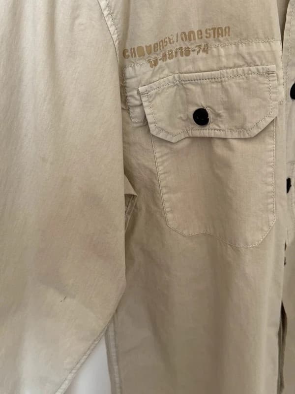 Chemise Converse One Star beige sable style militaire workwear taille M - BR2609130 - Photo 9/12