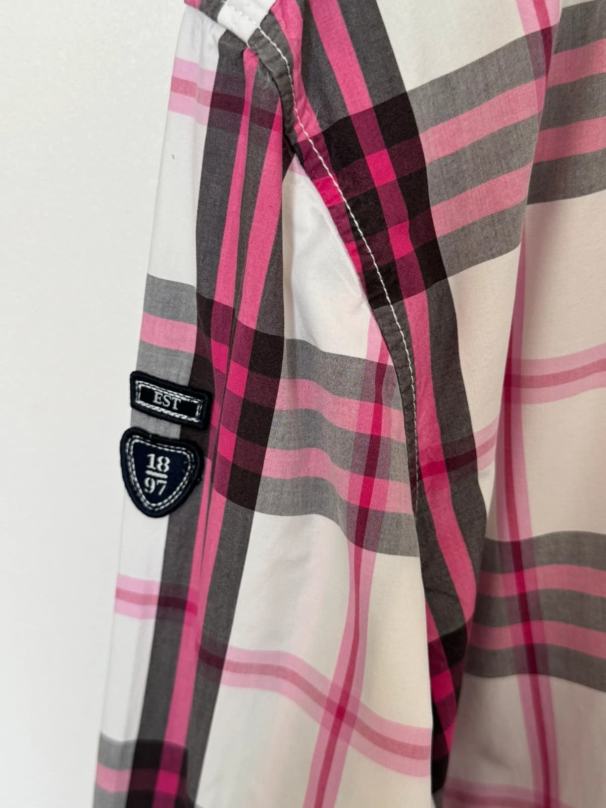 Chemise à carreaux Gaastra rose blanc gris écussons brodés taille XL - BR2609128 - Photo 5/11