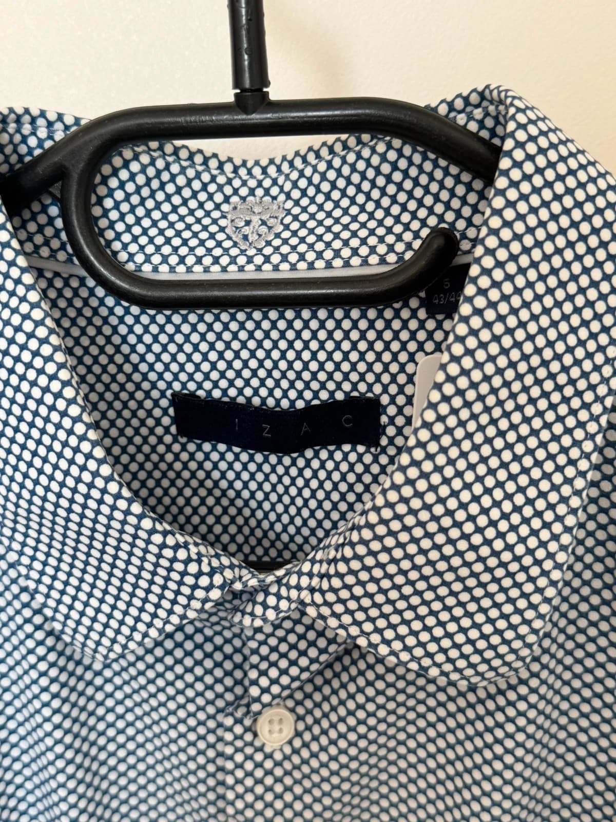 Chemise IZAC bleu marine à petits pois blancs manches longues taille 5/XL - BR-2609134 - Photo 4/10