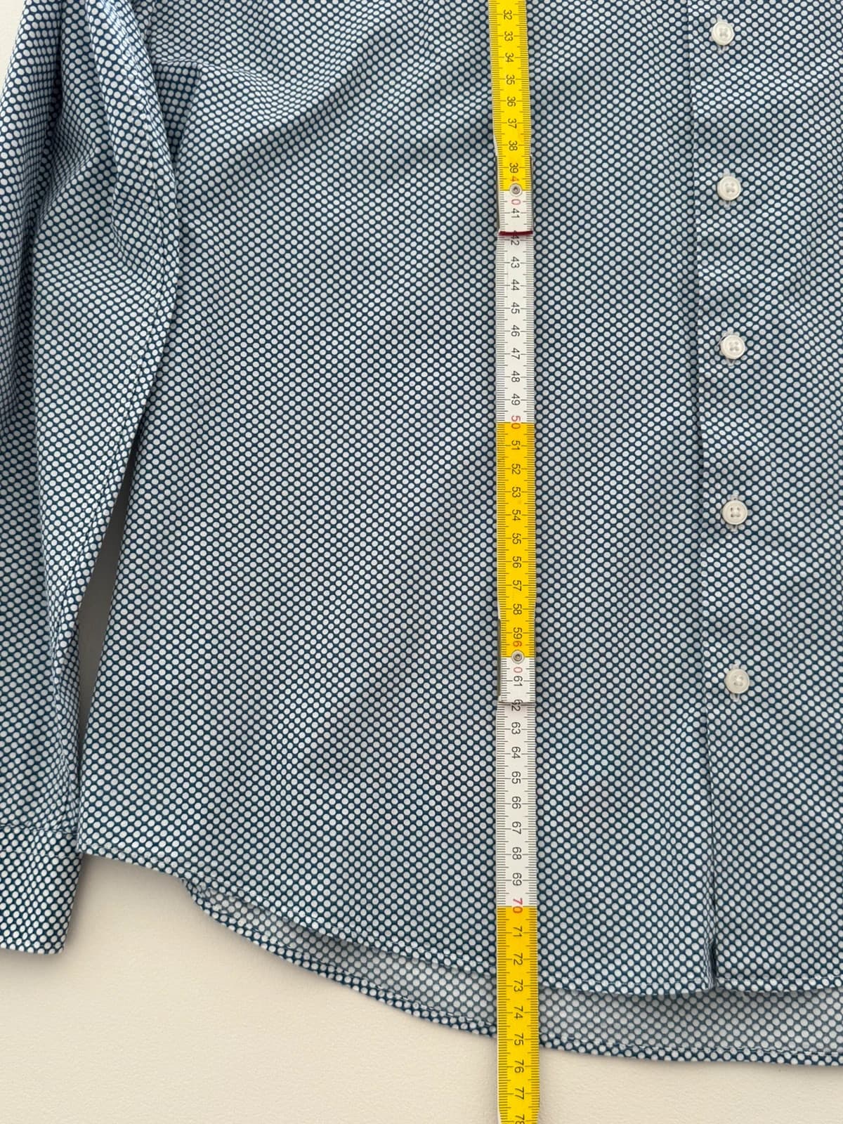 Chemise IZAC bleu marine à petits pois blancs manches longues taille 5/XL - BR-2609134 - Photo 10/10