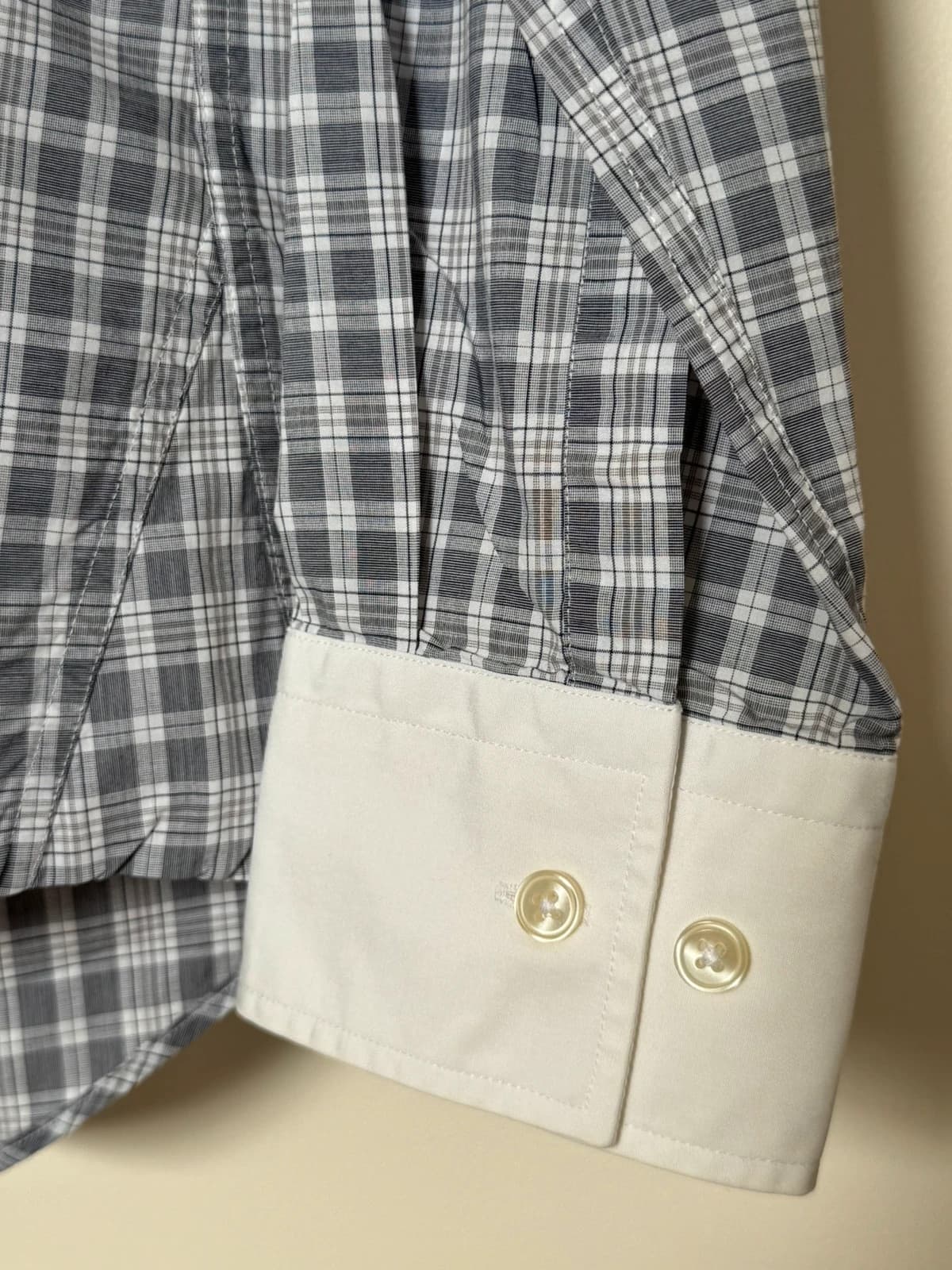Chemise slim fit BOSS à carreaux gris et blanc col contrastant taille 42/L - DN260910 - Photo 6/9