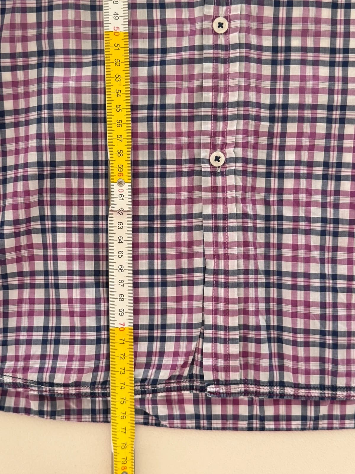 Chemise manches courtes regular fit BOSS carreaux rose violet bleu taille L - DN26095 - Photo 11/11