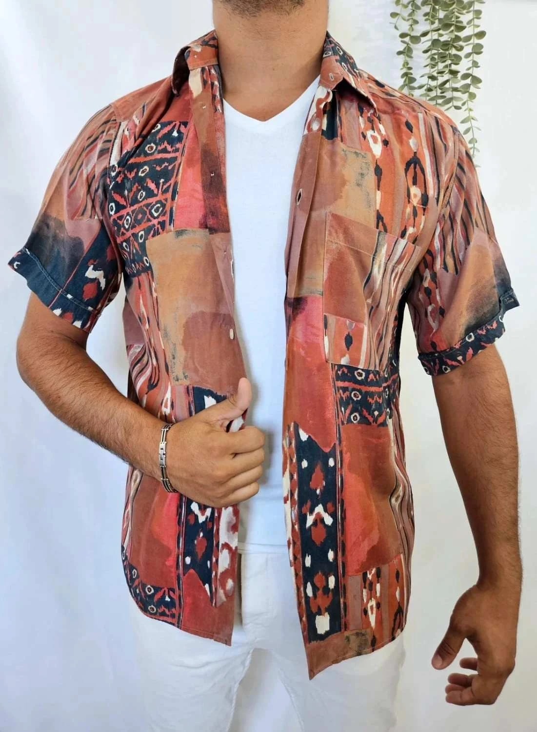 Chemise manches courtes Pierre Cardin vintage brodé taille M
